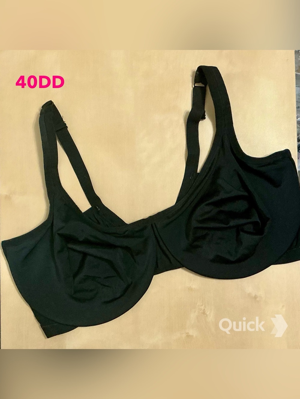 40DD - New Black Soft Cup Underwire Bras